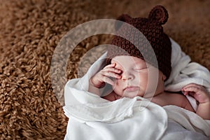 Little newborn boy sleeping