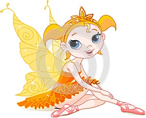 Little orange fairy ballerina