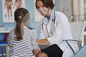 Little patient at doctor's office