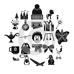 Little people icons set, simple style