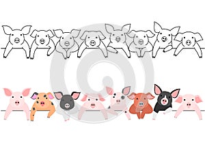 Little pigs border set