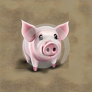 Little pink piggy a symbol of happiness and money saving