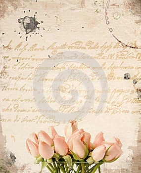 Little pink roses bouquet background