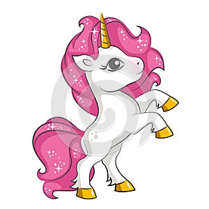 Little pink unicorn. Design for children.