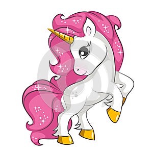 Little pink unicorn. Design for children. photo