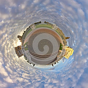 Little planet effect of Arkhangelskoye estate, Moscow