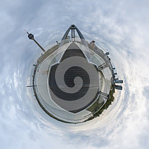 Little planet panorama of Dusseldorf