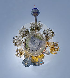 Little planet panorama of Dusseldorf