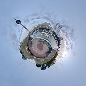 Little planet panorama of Dusseldorf