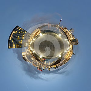 Little planet panorama of Dusseldorf