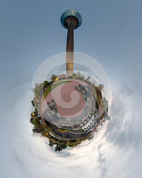 Little planet panorama of Dusseldorf