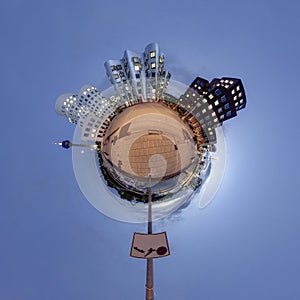 Little planet panorama of Dusseldorf