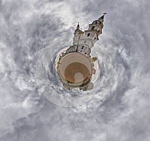 Little Planet Panorama of Holy Spirit Cathedral, Minsk, Belarus