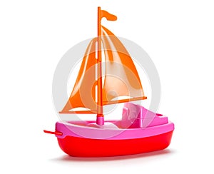 Little plastic toy ship