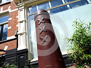 `Amsterdammertje`, authentic pole in Amsterdam, the Netherlands