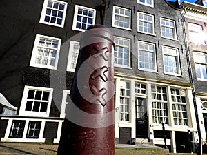 Amsterdammertje, traditional dutch pole in Amsterdam, the Netherlands