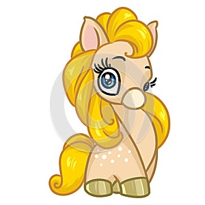 Little Pony Yellow cartoon illustration