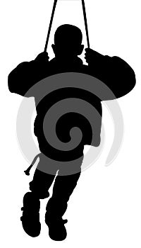 Little poor boy swinging