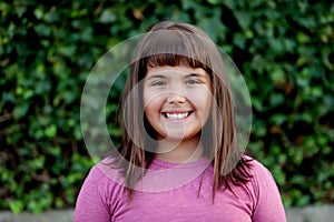 Little preteen girl in park