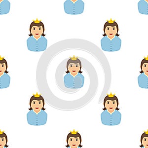 Little Princess Avatar Icon Seamless Pattern