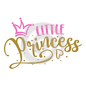 Little Princess - Baby Shower text, baby girl Queen