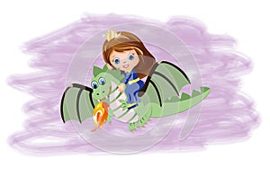 Little princess and magic dragon