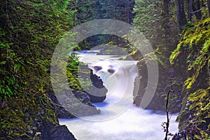 Little Qualicum Falls, a popular destination in Vancouver Island, BC Canada