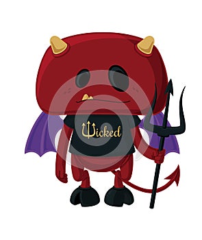 Little Red Devil Vector Cartoon