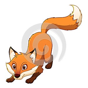 Little Red Fox Cartoon Animal Illustration