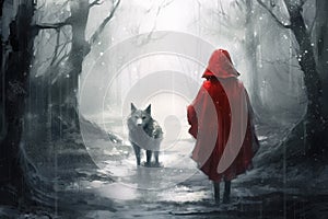 Little Red Riding Hood. A Fairy Tale, by Charles Perrault, the Brothers Grimm. The Red Cloak, a timeless classic, a