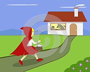 Little Red Riding Hood go to grandma`s house