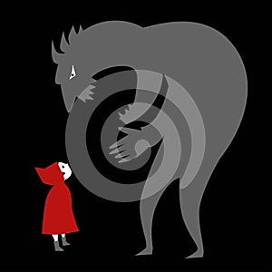 Little red riding hood and a predator" border="0