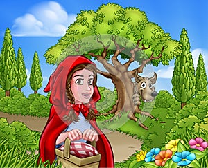 Little Red Riding Hood and Wolf Scene
