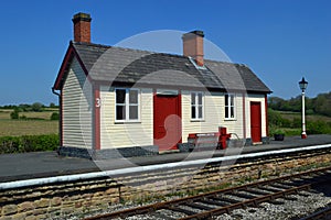 Little Red and White Station at Swanwick Junction UK