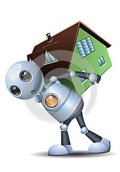 Little robot carry a house