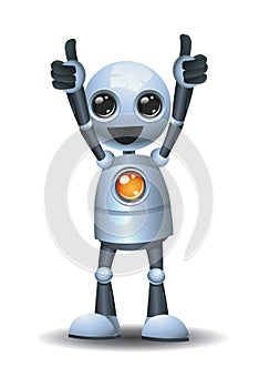 little robot giving double thumb up