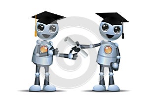 Little robot graduated proud receive certificate