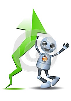 Little robot happy seeing ascending chart photo