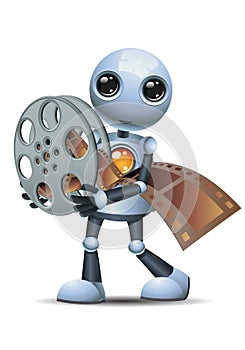 Little robot hold movie reel