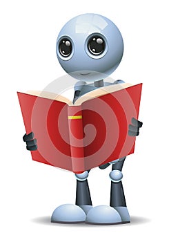 Little robot hold and reading red book