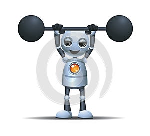 little robot lift heavy weight barbell