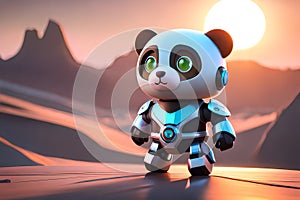 Little robot mecha panda