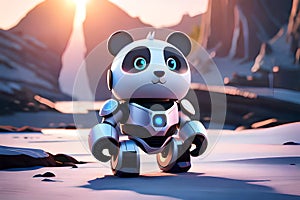 Little robot mecha panda