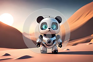 Little robot mecha panda
