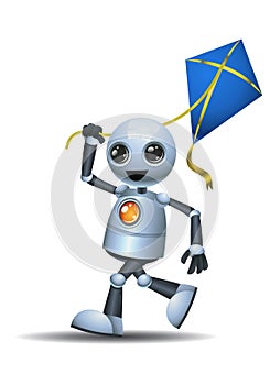 little robot playing kite