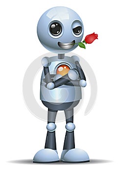 little robot romantic bitting rose