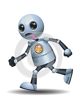 little robot running while stick it tounge