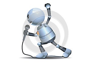 Little robot sing loudly using mic photo