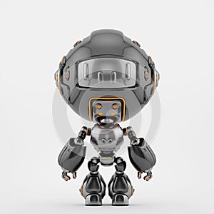 Little robot toy backwards, 3d rendering