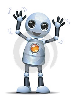 little robot waving both hand